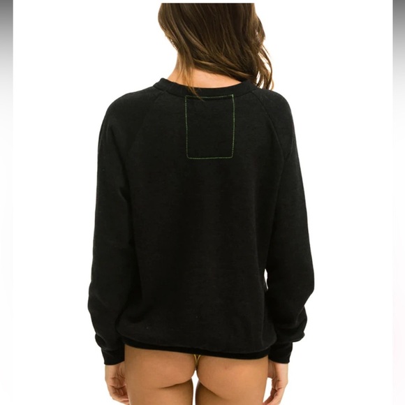 Aviator Nation Bolt Fade ombré Crew Sweatshirt sz Medium black pink purple - Picture 4 of 11